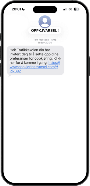 SMS-invitasjon til elev